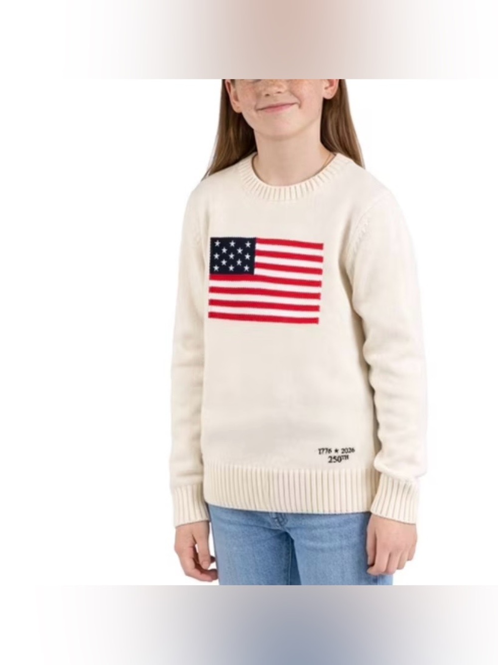 State of Mine|Kids American Flag Knit Sweater,fisherman style•••NWT,Americano - Picture 3 of 15